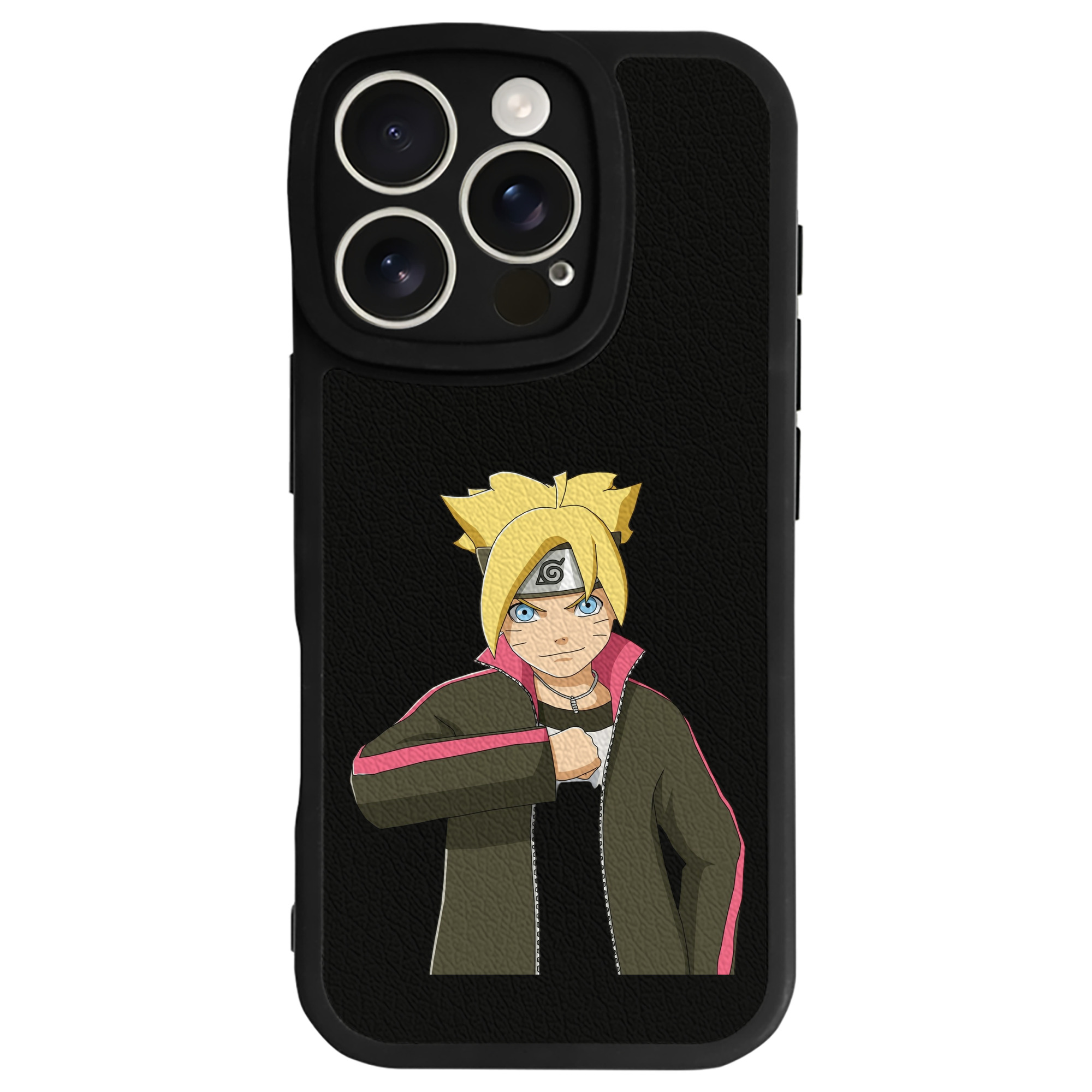 （画像用） NARUTO -ナルト- うずまき ボルト Uzumaki Boruto 【iPhone 16シリーズ対応】シリコンスマホケース（レザー調） 材質：シリコン